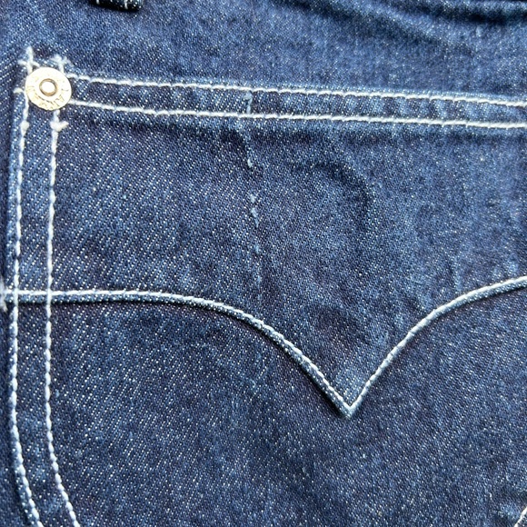 Vintage 70s Lawmen Raw Denim Wide Leg Flare Jeans Size 26 - Picture 6 of 10